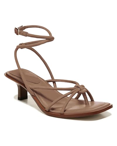 Coutgo Womens Strappy Heels Sandals Thong Gladiator Square Open Toe Low Kitten Heeled Criss Cross Ankle Strap Summer Dress Wedding Shoes