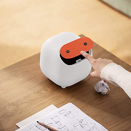 Image of House of Quirk Mini Trash Can with Lid, Cute Ninja Desktop Dustbin, Small Plastic Garbage Can for Office Desk, Bathroom Vanity, Coffee Table & Home Use (White)