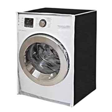 Capa Para Maquina Lavar Flanelada Lava e Seca Abertura Frontal 11kg Com Abertura em Ziper Visor Transparente Varias Marcas LG Brastemp Samsung Electrolux Philco Midea Panasonic Cor (PRETO)