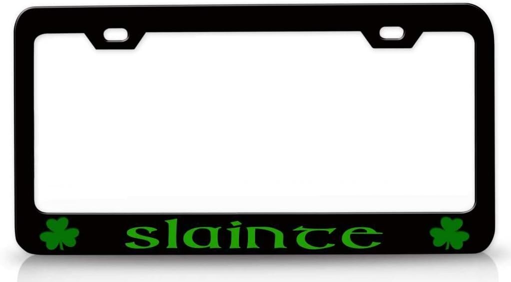 Slainte Irish Clove Ireland Metal Car SUV Truck License Plate Frame Bl m83