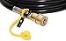DOZYANT 18 feet Low Pressure Propane Quick-Connect Hose, RV Quick Connect Propane Hose, Quick Disconnect Propane Hose Extension - 1/4” Safety Shutoff Valve & Male Full Flow Plug for RVs