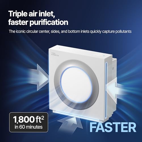 Image of COWAY Airmega Mighty2 Air Purifier, Next Gen of AP-1512HH, for Large Room & Home Cleans up to 1,800 ft, IEST certified HEPA and Active Carbon for Allergies, Smoke, Dust, Pets & Mold, AP-1512N(W)