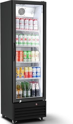BODEGACOOLER Commercial Beverage Refrigerator with Glass Door,12.5 Cu.Ft Display Merchandiser Drink Refrigerator,Upright - Detailed View