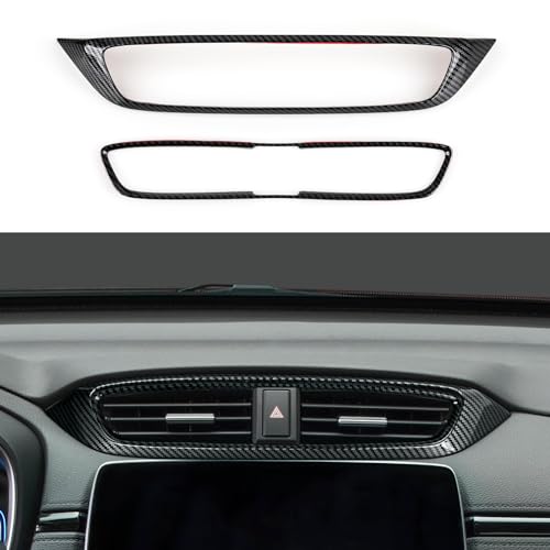 Image of Car Center Air Vent Outlet Panel Decals for Honda CR-V 2017 2018 2019 2020 2021 2022 Accessories CRV ABS Carbon Fiber Stickers