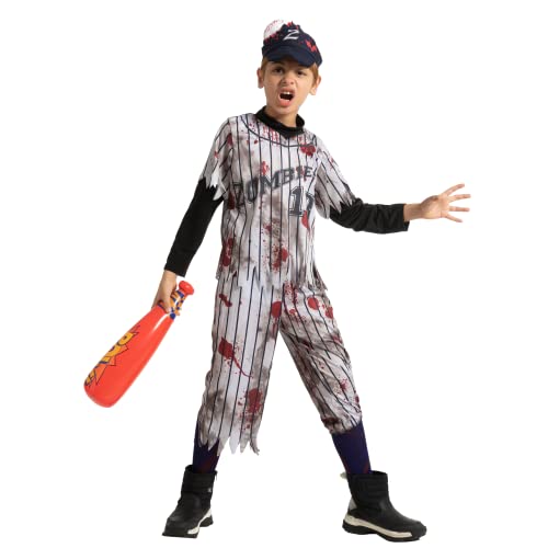 Disfraz completo de jugador de béisbol zombi para niños miniatura 7