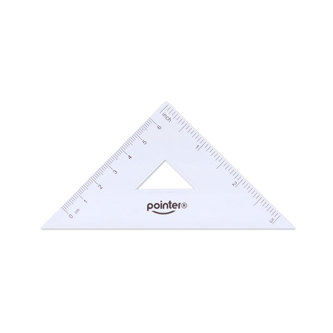 Pointer Mathematik-Set, 7-teilig, Geometrie-Set, inklusive Kompass, Lineal, Winkelmesser und mehr, 1 zufällige Farbe von 3, Schulanfangs-Geometrie-Set für Schüler
