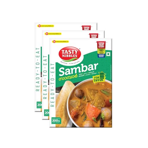 Image of Tasty Nibbles Ready to Eat Tiffin Sambar 200g [Pack of 3] | Open Heat & Eat|No Added Preservatives & Chemicals|Japanese Retort Technology