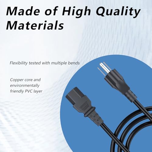 Heavy Duty Fast Charging Cable for Portable Power Stations Compatible Jackery Explorer 3000/2000/1000 Bluetti EB3A Ecoflow Delta Universal AC Cable 125 Volt 15 Amps(10FT) - Thumbnail 4