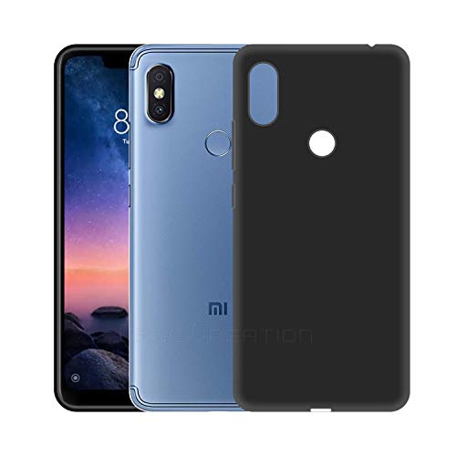 Image of Case Creation Luxurious OG Series for Xiaomi Redmi Note6 Case Cover,Anti-Dirty Slim Case Frosted Matte Cute Candy TPU Raised Bezel (Splash of Color) Back Cover for Redmi Note 6 -Black