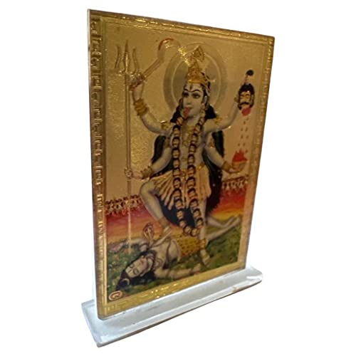 Image of Gold Plated Durga Devi Statue God Kali MATA Rani Maa Kalka ji Showpieces Idol for Car Dashboard,Home,Temple & Offices