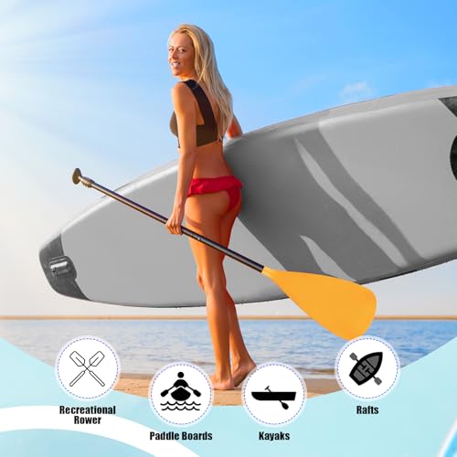 Image of Hollowfly 4 Set of 3 Pieces SUP Paddle Board Paddle Adjustable Paddleboard Lightweight Stand up Oar Aluminum Alloy Floating Replacement Oar Adjustable Aluminum Alloy Shaft for Surfing