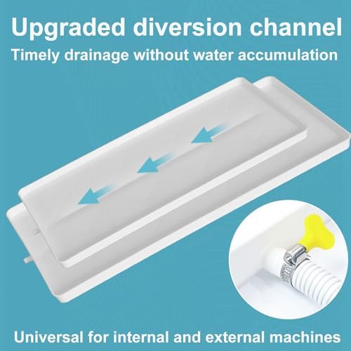Genérico Bandeja recogegotas para Aire Acondicionado con Tubo de Drenaje: recolector de Agua de plástico Duradero para Fugas de Aire Acondicionado, para Uso Interior/Exterior, Incluye alambres de HIE