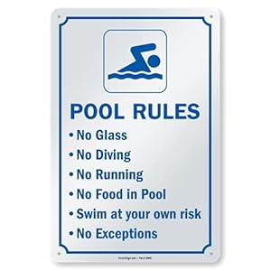 Smartsign Poolregeln Warnschild 38,1 x 25,4 cm