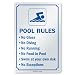 SmartSign Plastic Sign, Legend "Swimming Pool Rules", 15" high x 10" wide, Blue on White