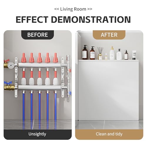 Cache-radiateur imperméable blanc pour salle de bain - Solution gain de place anti-humidité - 5