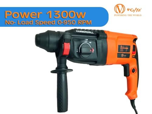 Image of VOLTZ VZ-RH26 Rotary Hammer with 3 Modes, 1300W, Copper Armature, SDS Plus Chuck :26 mm, 950 RPM, Impact Energy 3J with Vibration Control Selector with Forward /Reverse Switch