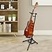 HOHXFYP Guitar Stand, Adjustable Height Folding Ukulele Stand with Auto Lock, Instrument Violin Stands for All Small Stringed Instruments,Single Bass, Acoustic, Electric