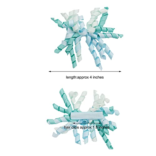 30Pcs Girls Curly Hair Clips Fireworks Hair Bows For Baby Girls Hair Clips Curly Korker Pom Pom Bow Baby Barrettes Ribbon Ponytail Bows Hair Accessories For Girls Toddlers School Children #TOP6