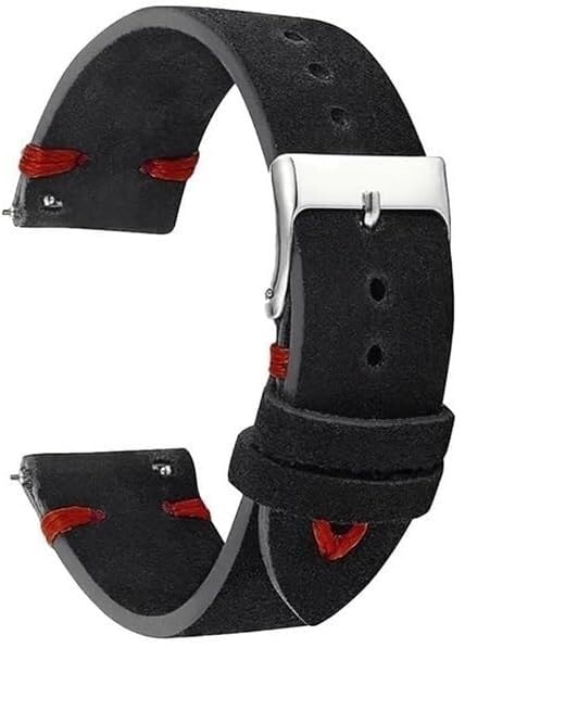 Bracelet montre 22mm cuir suédé interchangeable rétro-matte universel