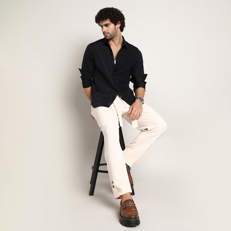 Image of CAHOOT Men's Shirt for Casual Wear | Mid-Rise | Regular Fit | Button Closure | Shirt Crafted with Comfort Fit for Everyday Wear