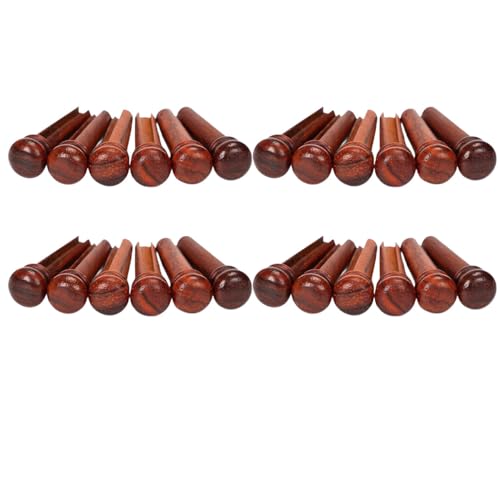 24PCS Cocobolo Wood Guitar Bridge Pins Compatible With Acoustic Guitar