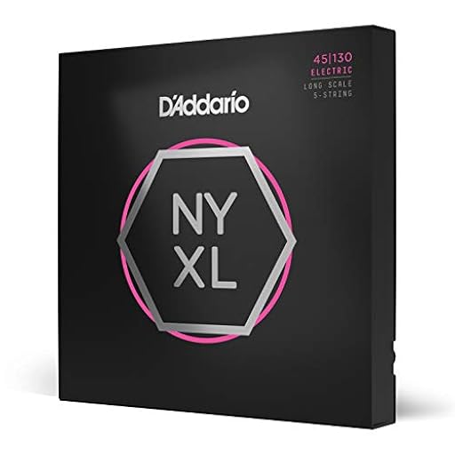 Cuerdas para bajo D´Addario NYXL45130 entorchadas en níquel, 5 cuerdas, calibre regular ligero, 45-130, escala larga | Ya disponible en tu tienda friki favorita! En mundofriki.es!