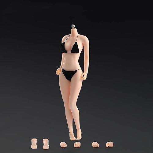 Miniatura 1 de Figura miniatura de cuerpo femenino a escala 16, modelo de 12 pulgadas, piel pálida, cuerpo súper flexible, 28 articulaciones, figura de acción de