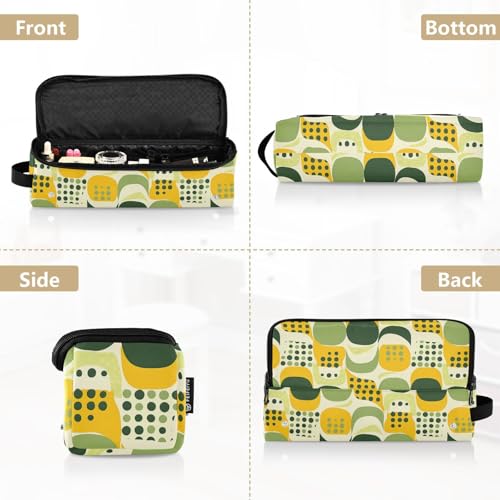 Bolsa de viaje para herramientas de cabello y alfombrilla resistente al calor con cierre, para planchas grandes, bolsa de viaje para rizadores, planchas, rizadores, estilizador, patrón abstracto verde miniatura 5