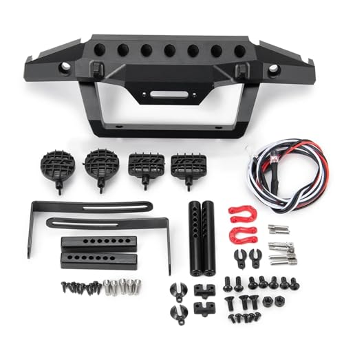 Luces para RC y parachoques metálico para rutas nocturnas de Crawler 1/10 TRX4 2