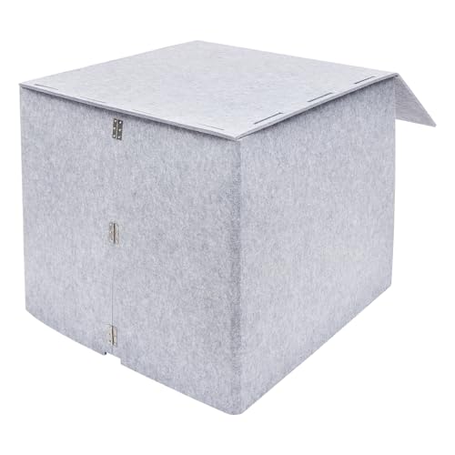 Cubierta acústica de escritorio, cabina de aislamiento, escudo absorbente de sonido para vocales cuadrado para estudios de grabación, salas de control, oficinas, estudios en casa 31.4 x 31.4 x 31.4 pulgadas (gris) miniatura 6