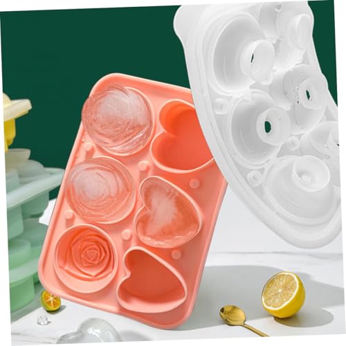 Molde para cubos de hielo rosa de silicona Healifty miniatura 7