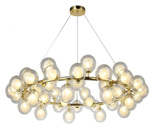 Lustre métal doré milieu siècle plafonnier industriel de prestige pour salle à manger