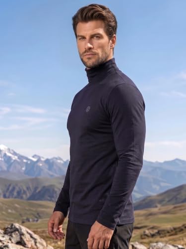 Image of CHKOKKO Men's Winter Wear Cotton High Neck Full Sleeves Regular Fit T-Shirt