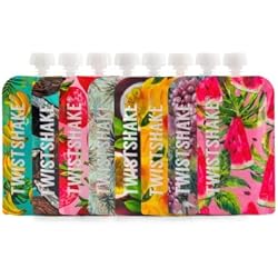 Twistshake Bolsas Reutilizables Twistshake 8x Bolsas Reutilizables de Comida para Bebés 220 ml, Bolsitas de Alimento Recargable con Double Cremallera para Alimentación Complementaria, Lavable, Congelador Seguro, Sin BPA, Fruit