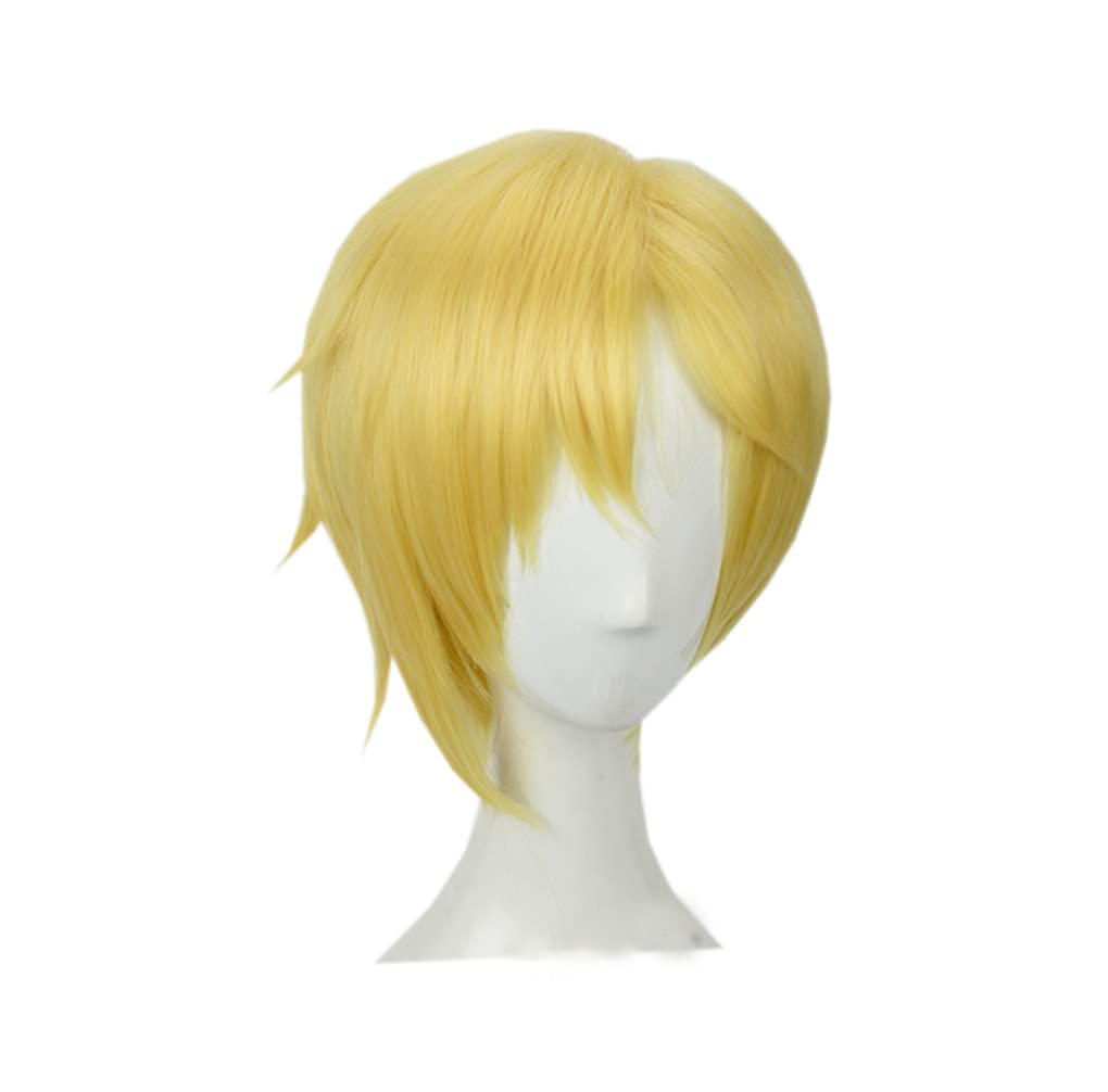 Nito Nazuna Yellow Straight Short Synthetic Hair Anime Halloween Carnival Comic Exhibition Cosplay Hair Natural COS Ombre Wigs with Bangs