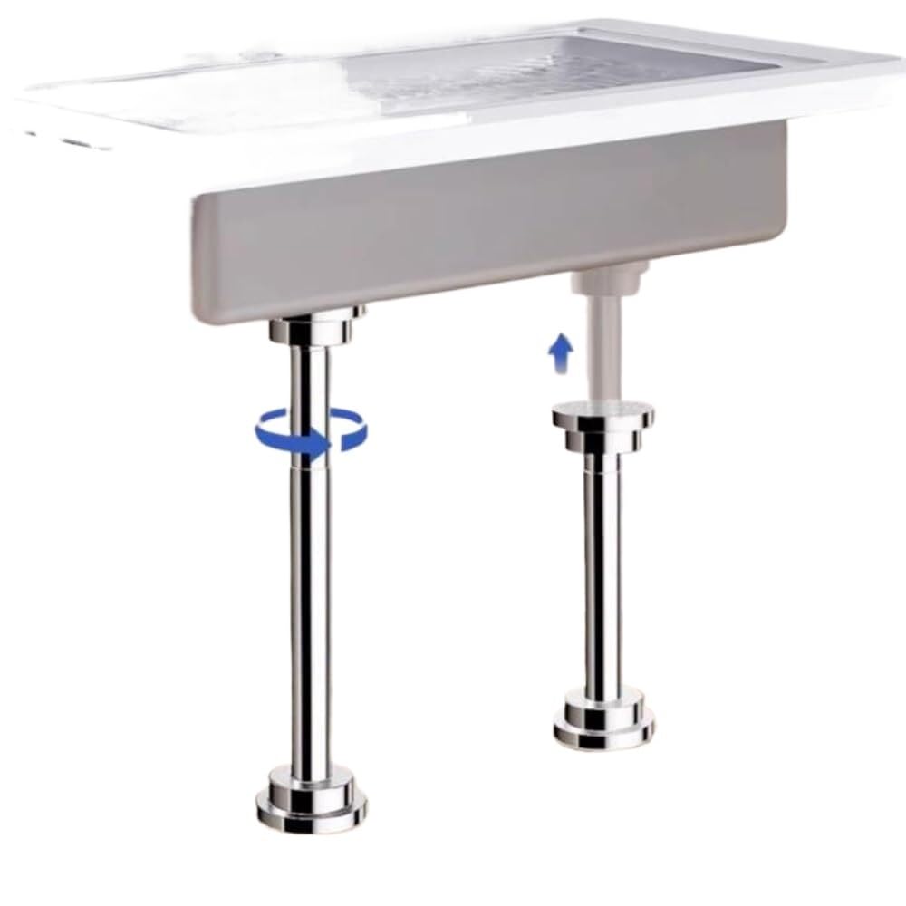 Pieds de support évier réglables en acier inoxydable pour cuisine - Lot de 2
