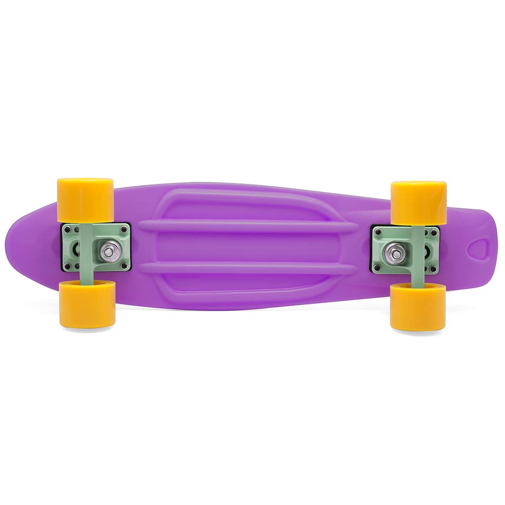 Penny Skateboard 7 Bandes – Bleu Orange, Léger Et Robuste, Parfait Pour Les Balades Du Quotidien