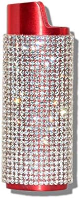 Red Lighter Cover Sleeve with Crystal Rhinestones LS7