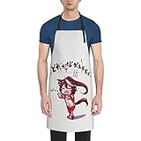 [RFSHOPWF] ウマ娘 ライスシャワー エプロン H型シンプルカフェエプロン おしゃれレディースメンズポケット付き シワになりにくい撥水汚れにくい家庭用ピナフォア 保育士キッチン業務用作業用えぷろん。70cm×84cm