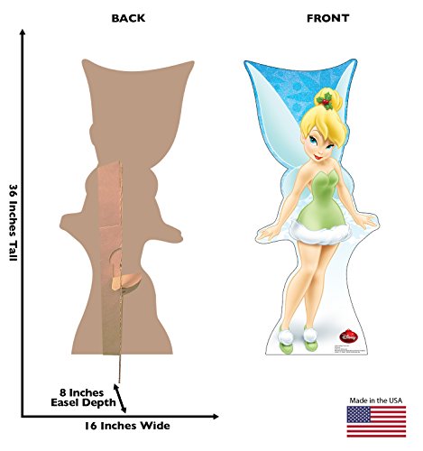 Image of Cardboard People Holiday Tinker Bell Life Size Cardboard Cutout Standup - Disney Holiday Collection