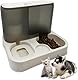 Kathson automatischer Futter- und Wasserspender für Katzen, Futterspender für Katzen mit großer Kapazität, All-in-One Schwerkraftfutterspender für kleine Hunde, Welpen, Katzen, Haustiere（weiße）