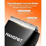 MANSPOT Manscape Groin & Body Hair Trimmer for Men, Electric Ball Pubic Trimmer Shaver,Manscape Kit with 4 Guard,Replaceable Ceramic Blade Heads,Waterproof Wet/Dry Shaver,90 Minutes Shaving - Image 3