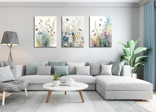 Décoration murale florale triptyque pour habiller un grand mur vide - 3