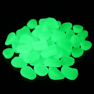 100 Pieces Garden Stones, Glow in Dark Pebbles for Garden, Luminous Garden Pebbles for Decor, Walkways and Plant Pot, Non- Electric and Environment Friendly (100-GREEN)