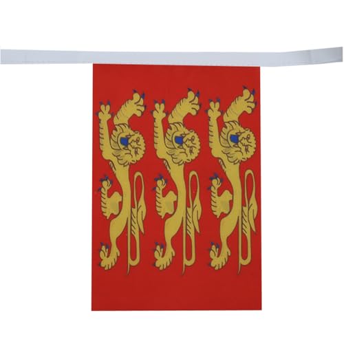 Image of AZ FLAG Upper Normandy 6 meters BUNTING Flag 20 flags 9'' x 6'' - French region of Haute-Normandie STRING flags 15 x 21 cm