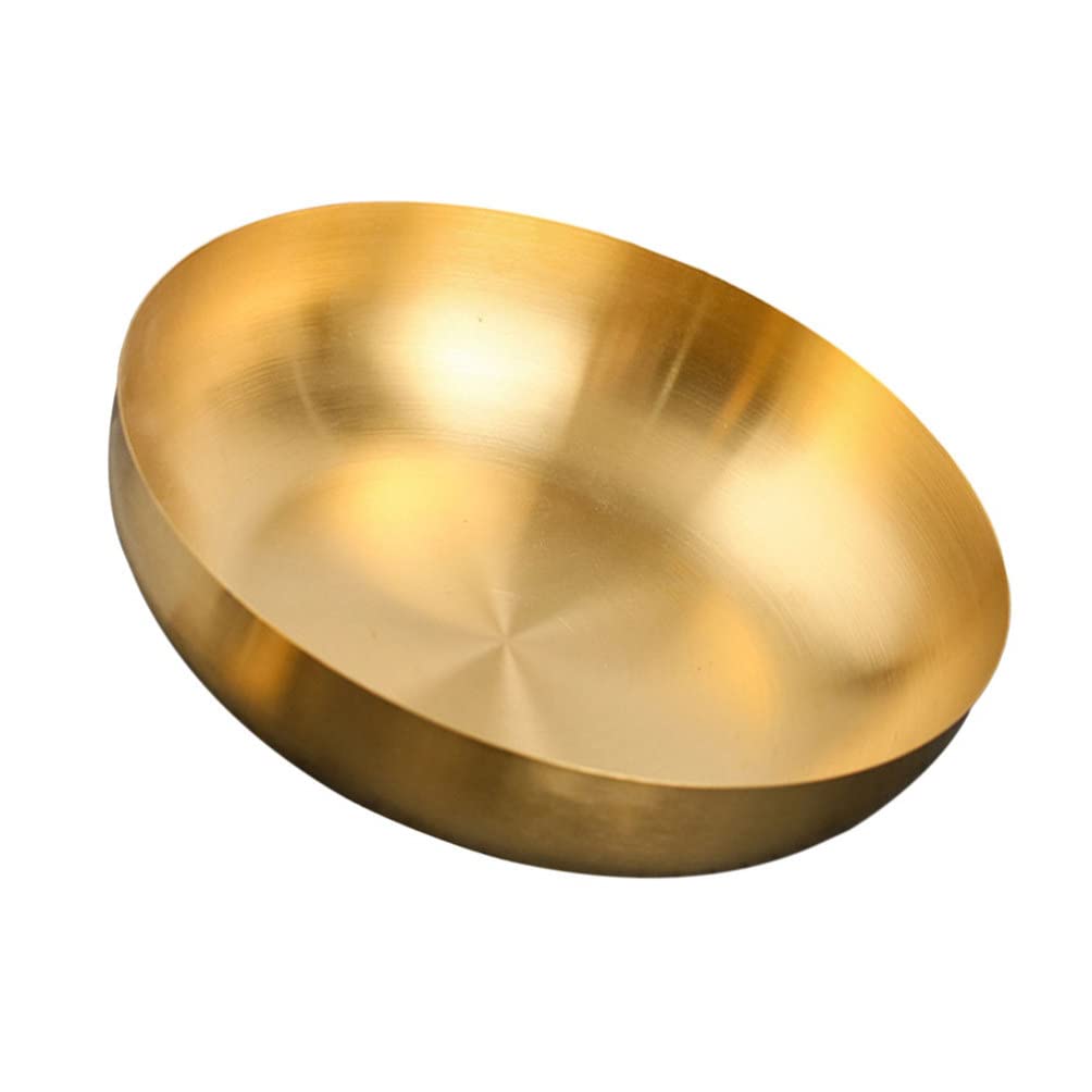 Hemoton Bol mélangeur en acier inoxydable de 23,9 cm - Bol à nouilles japonais en métal doré - Bol de service à salade pour fruits Udon Soba Pho nouilles asiatiques