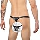 Herren Leder String Tanga Lack Leder Slips Große Größen Kunstleder Low-Rise G-String Wetlook Sissy Dessous Bulge Pouch Unterhose T-Back Briefs Erotische Reizwäsche Clubwear Schwarz Sexy Men