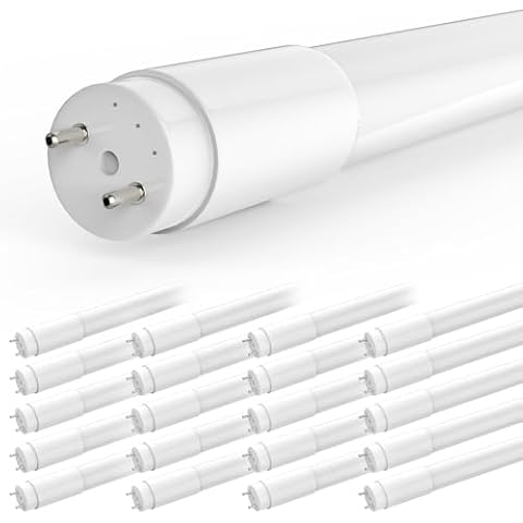 JESLED 20-Pack T8 LED Tube Lights 4Ft, 14W 2450LM 5000K, Single or Double End Powered, Plug and Play or Ballast Bypass, Type A+B 4 Foot T10 T12 Fluorescent Bulbs Replacement, Frosted Cover