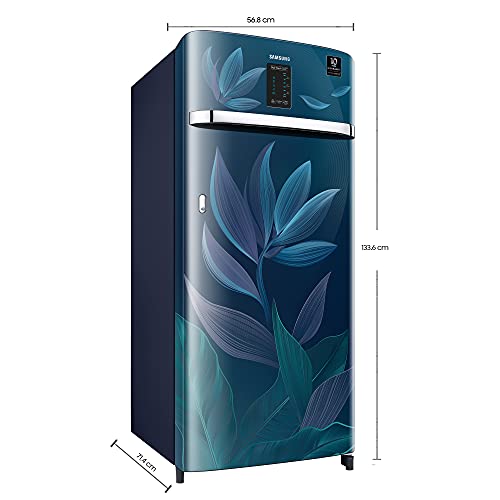 Image of Samsung 225 L 3 Star Inverter Direct cool Single Door Refrigerator Appliance(RR23A2E2Y9U /HL, Digi-Touch Cool, Paradise Bloom Blue, 2022 Model)