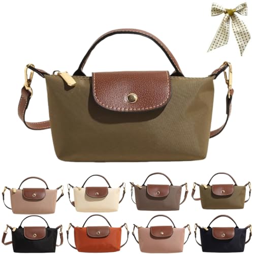 Women's Fashion Colorblock Mini Crossbody Bag,Mini Shoulder Purses with Adjustable Strap,Solid Color Nylon Square Handbags